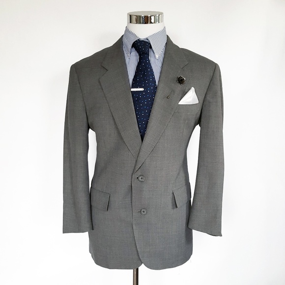 Hart Schaffner Marx Men's Solid Wool Suit 44S Gray - Picture 2 of 7